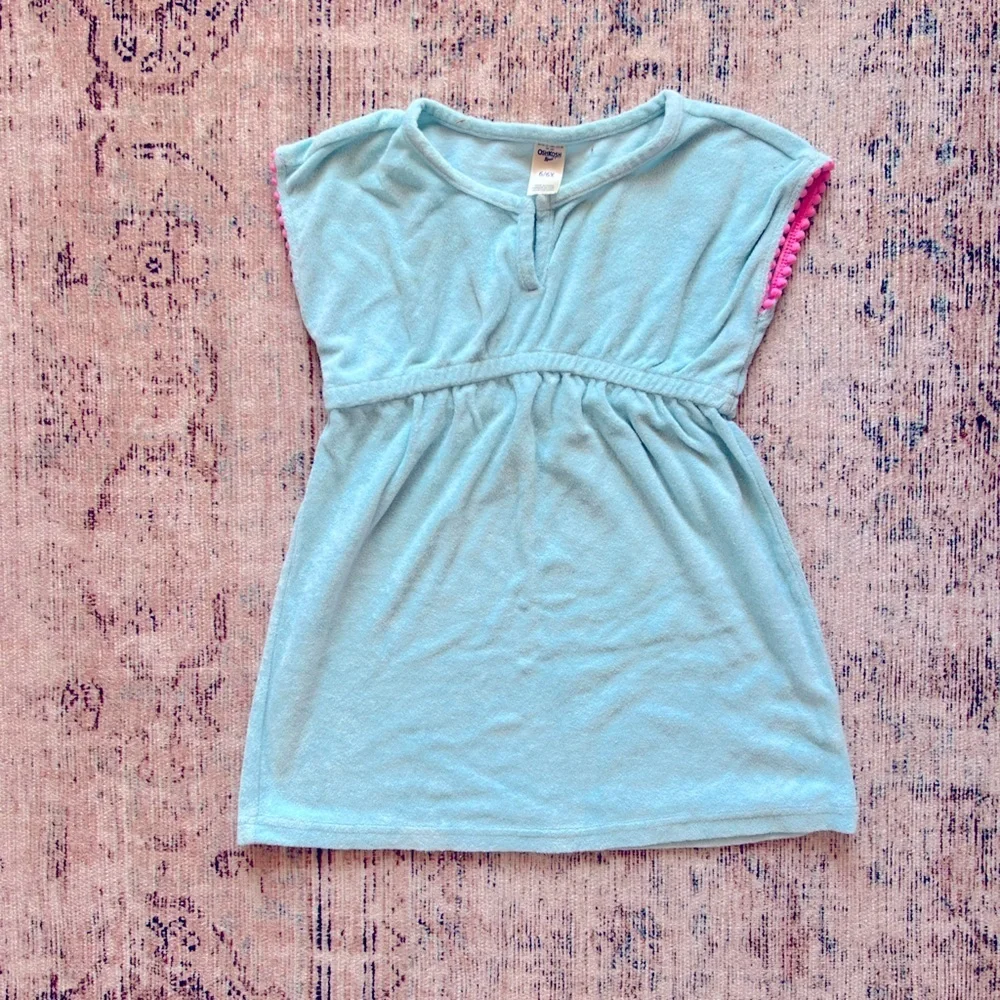 OshKosh B'gosh Blue and Pink swim cover up with V-Neck